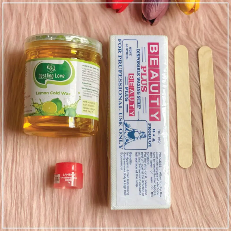 ৫০০ গ্রাম Lemon Cold Wax + ৮০ পিস স্ট্রিপ্স + ২ পিস এপ্লিকেটর স্টিক + Gift