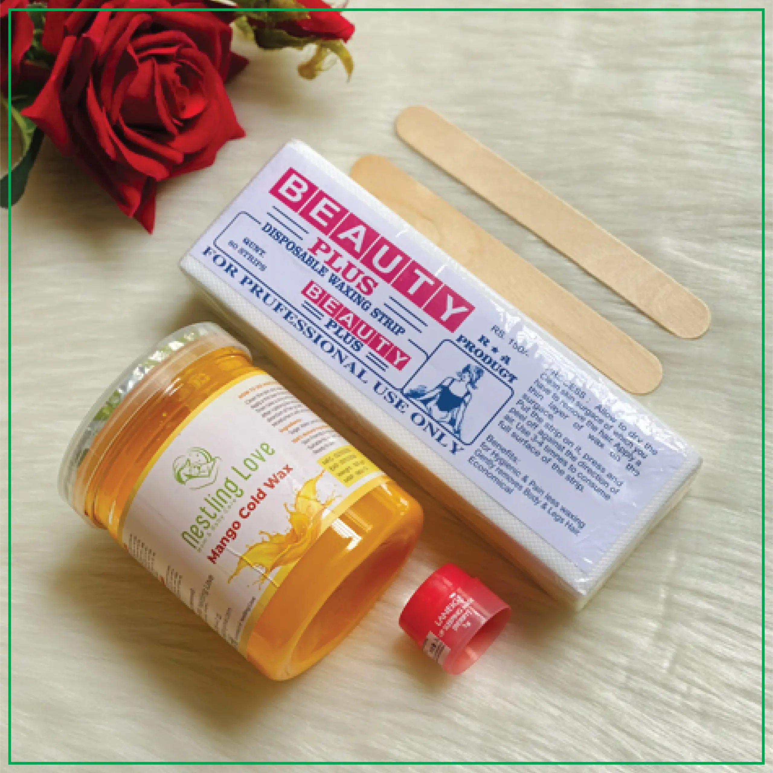 ৫০০ গ্রাম Mango Cold Wax + ৮০ পিস স্ট্রিপ্স + ২ পিস এপ্লিকেটর স্টিক + Gift