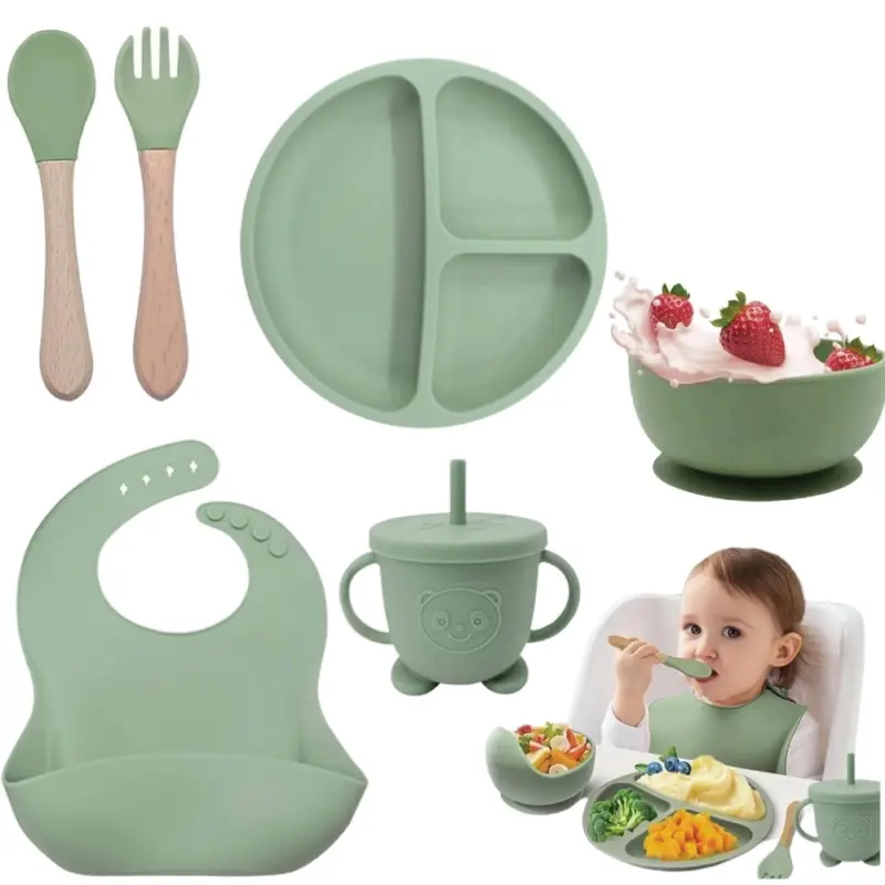 Premium Baby Feeding Silicone Dishes Full Set 6 pcs